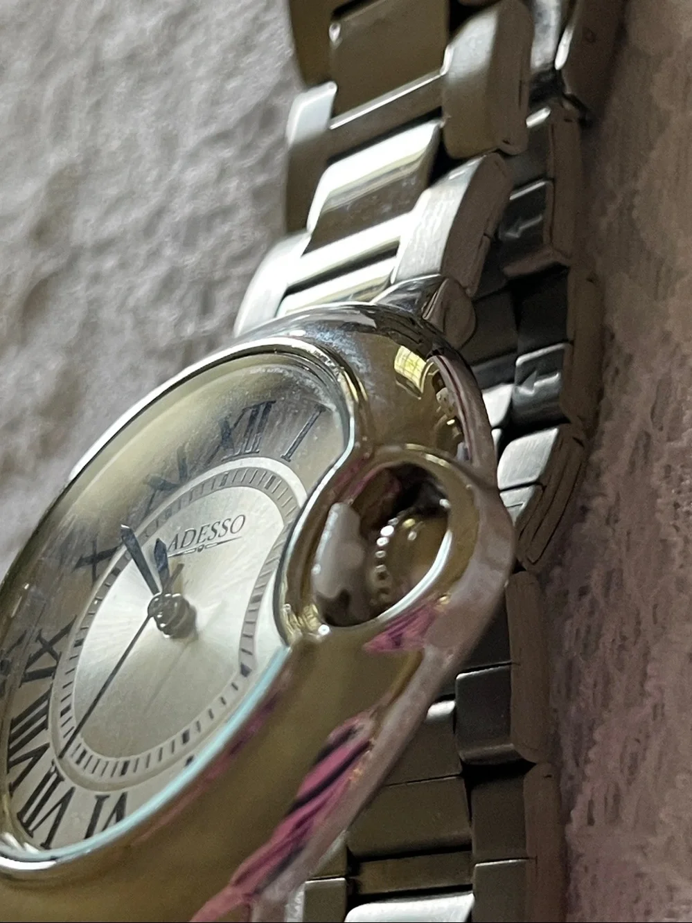 Adesso Silver-Tone Roman Numeral Bracelet Watch